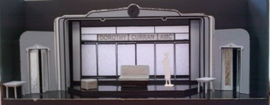 small scale model of art deco room theatre set