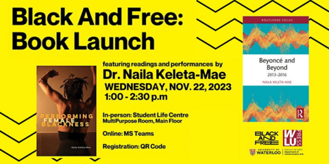 Black and Free: Book Launch November 22nd from 1:00-3:00pm in the SLC Multi-Purpose Room