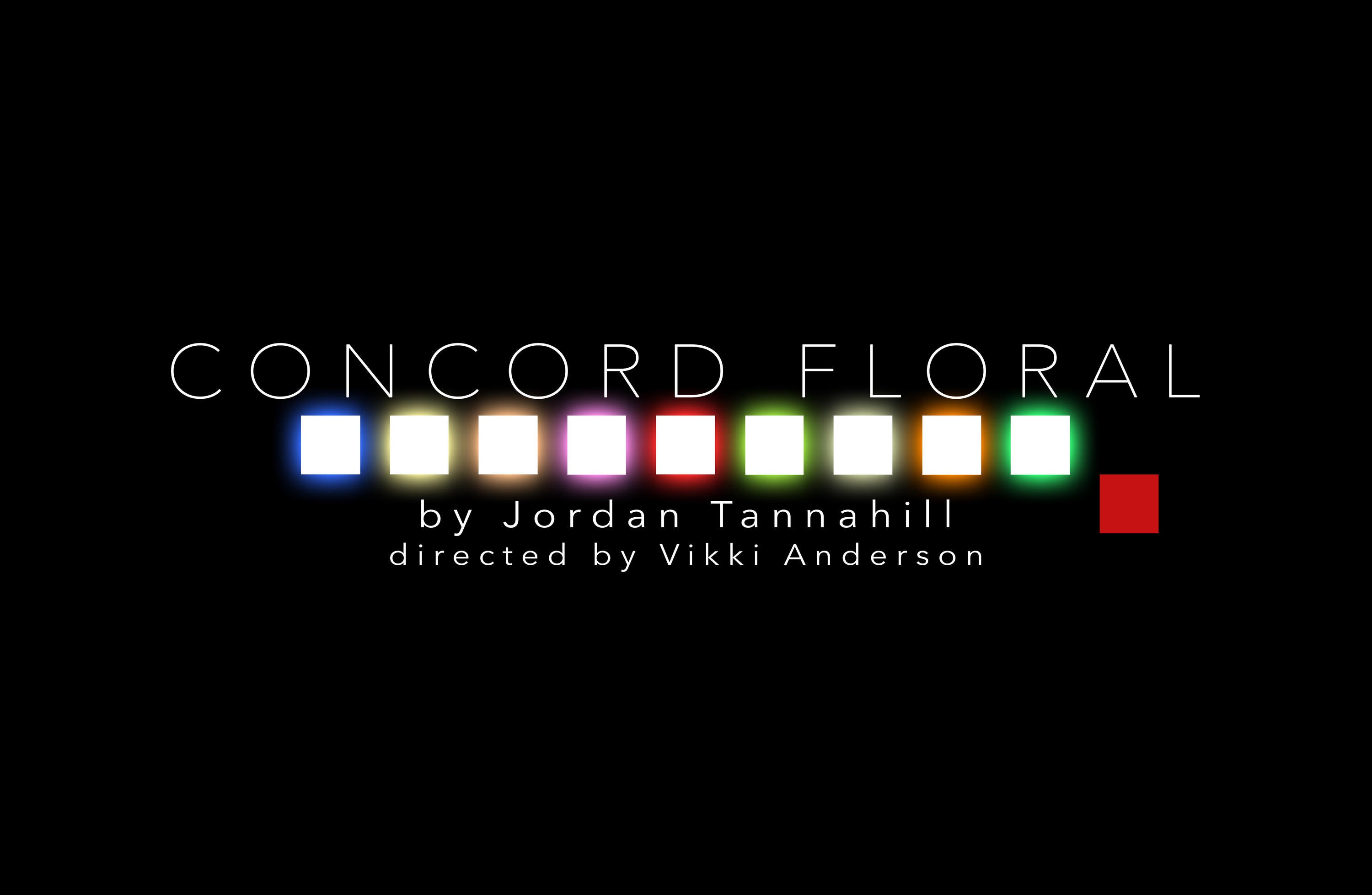 poster for Concord floral with 10 coloured squares