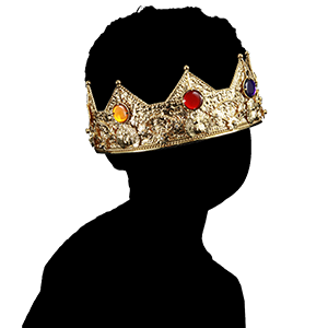 silhouette of young boy with crown