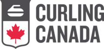 Curling Canada logo showing a stylized curling stone above a red maple leaf inside a shield, with the words ‘Curling Canada’ in bold grey text to the right