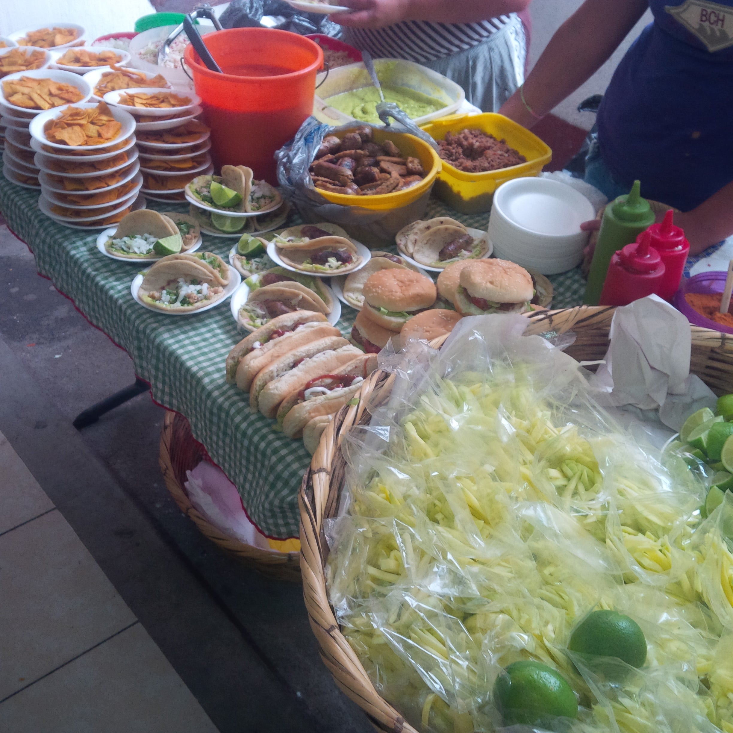 Food for sale in Guatemalan high school.