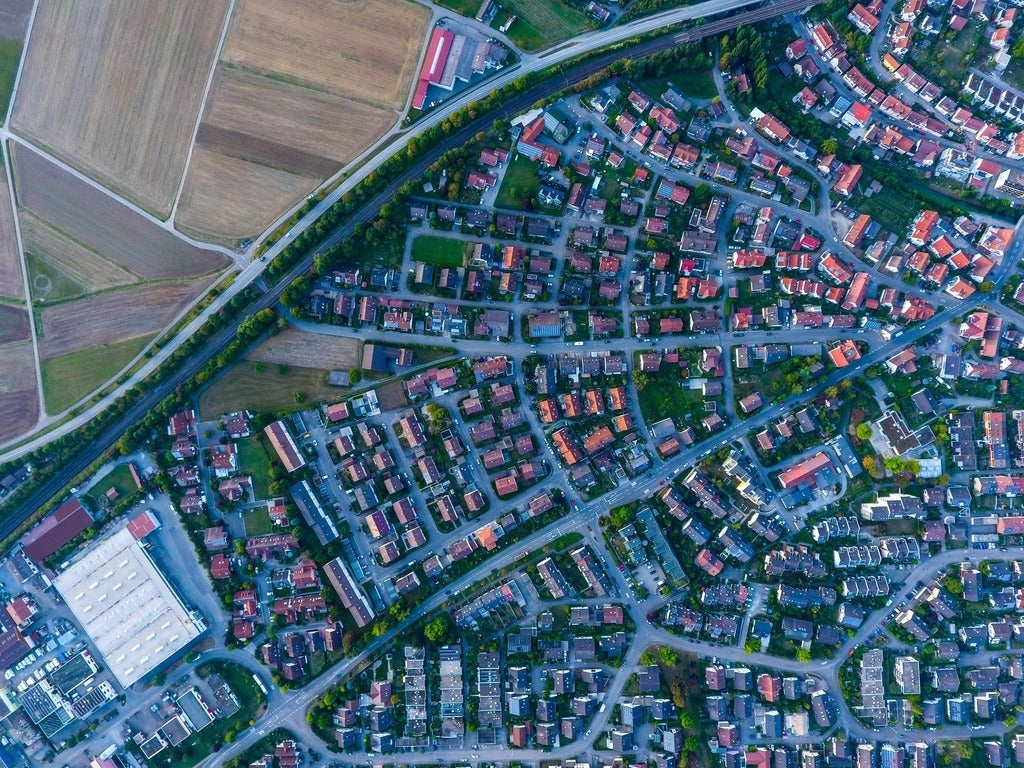 Aerial photo of urban land