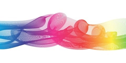 abstract image of rainbow 3D waves