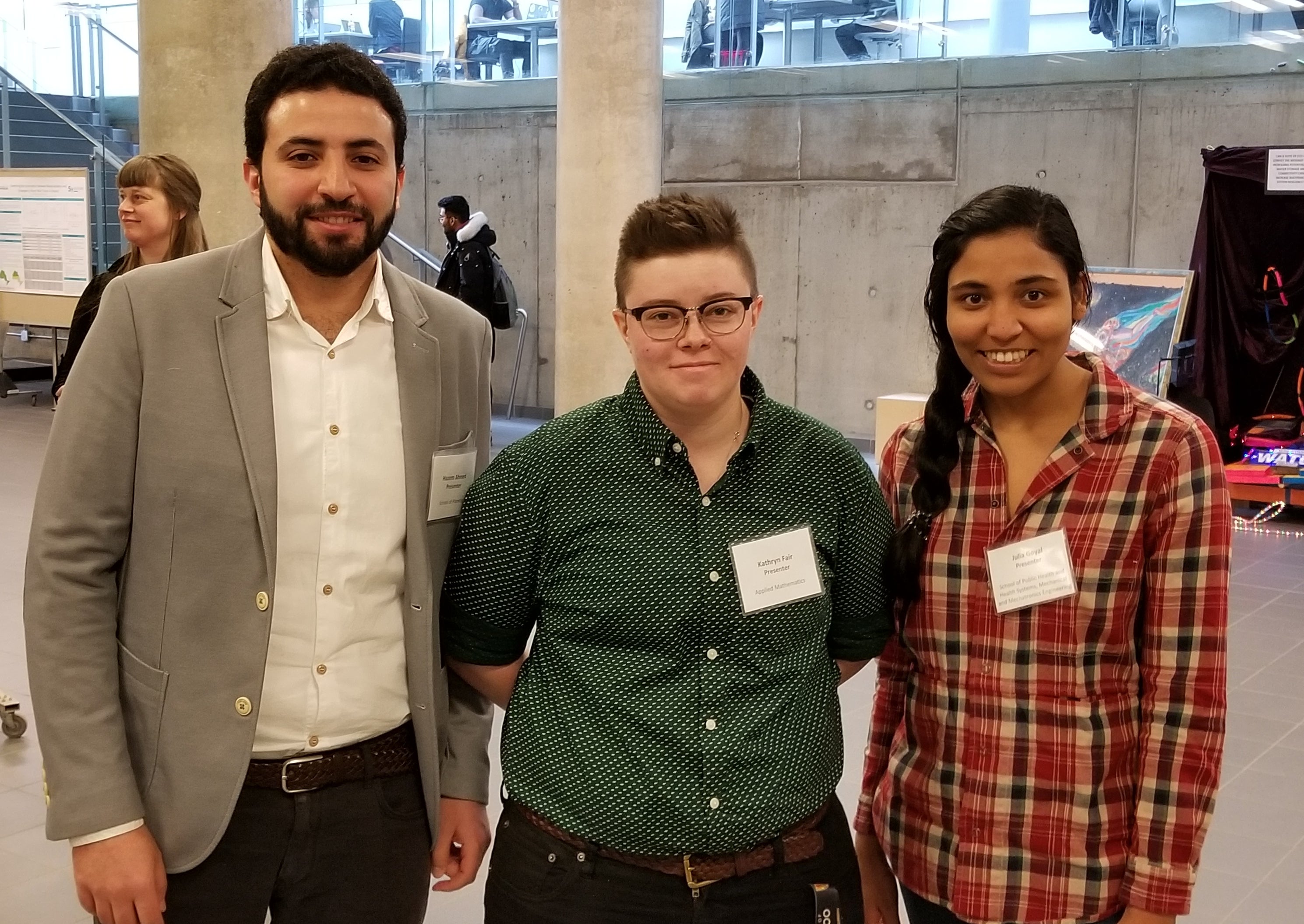 Hazem Ahmed, Kathryn Fair and Julia Goyal: The grad session winners