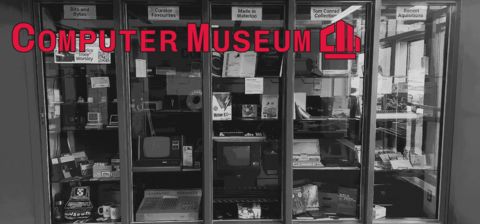 Computer Museum glass wall exhibit