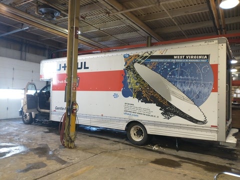 Truck that carried the donation in Central Stores
