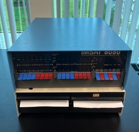 IMSAI 8080 microcomputer and 8" floppy drives