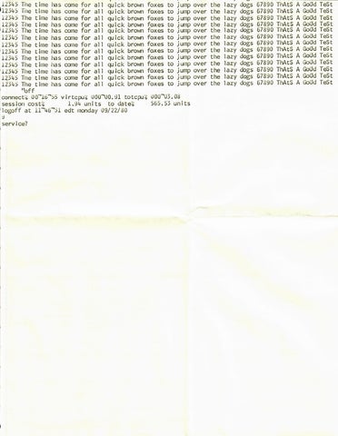 Scan of a type ball test sheet