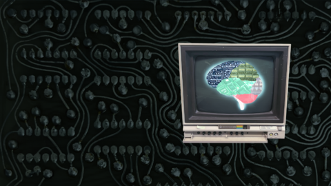 Graphic of brain on computer screen