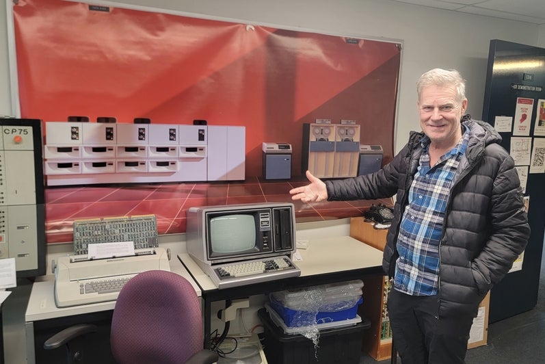 In the Computer Museum office with the TRS-80 and the Red Room poster