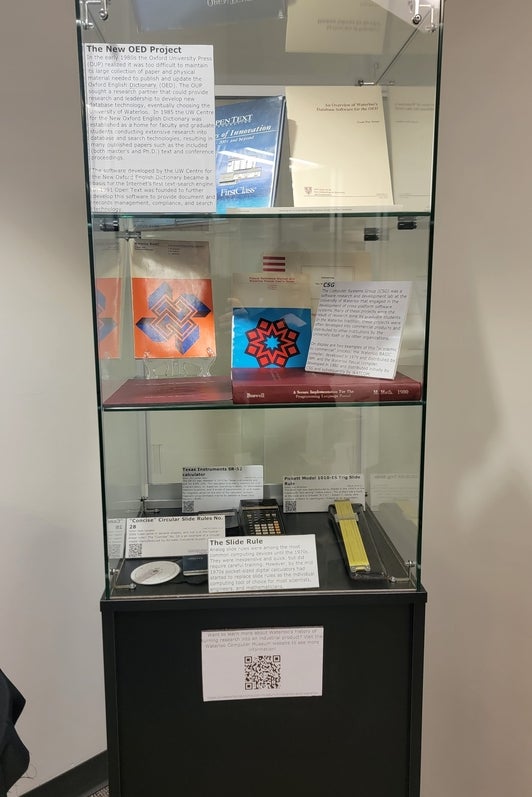 The glass display case