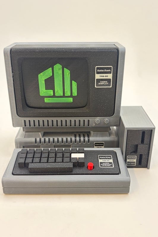 Tiny front facing model of TRS80 Model I