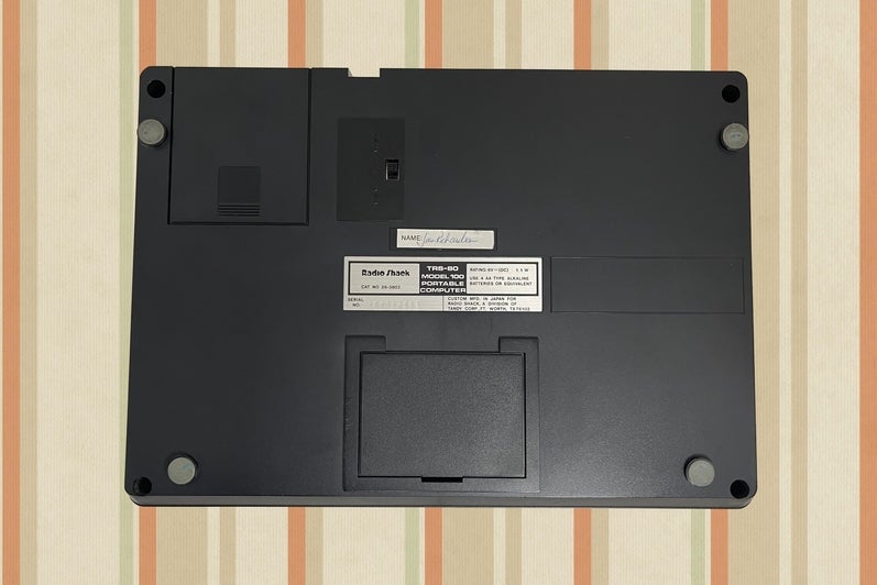 Bottom of TRS-80 Model 100