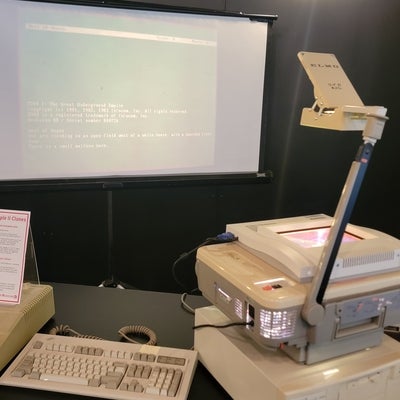 Zork on overhead projector