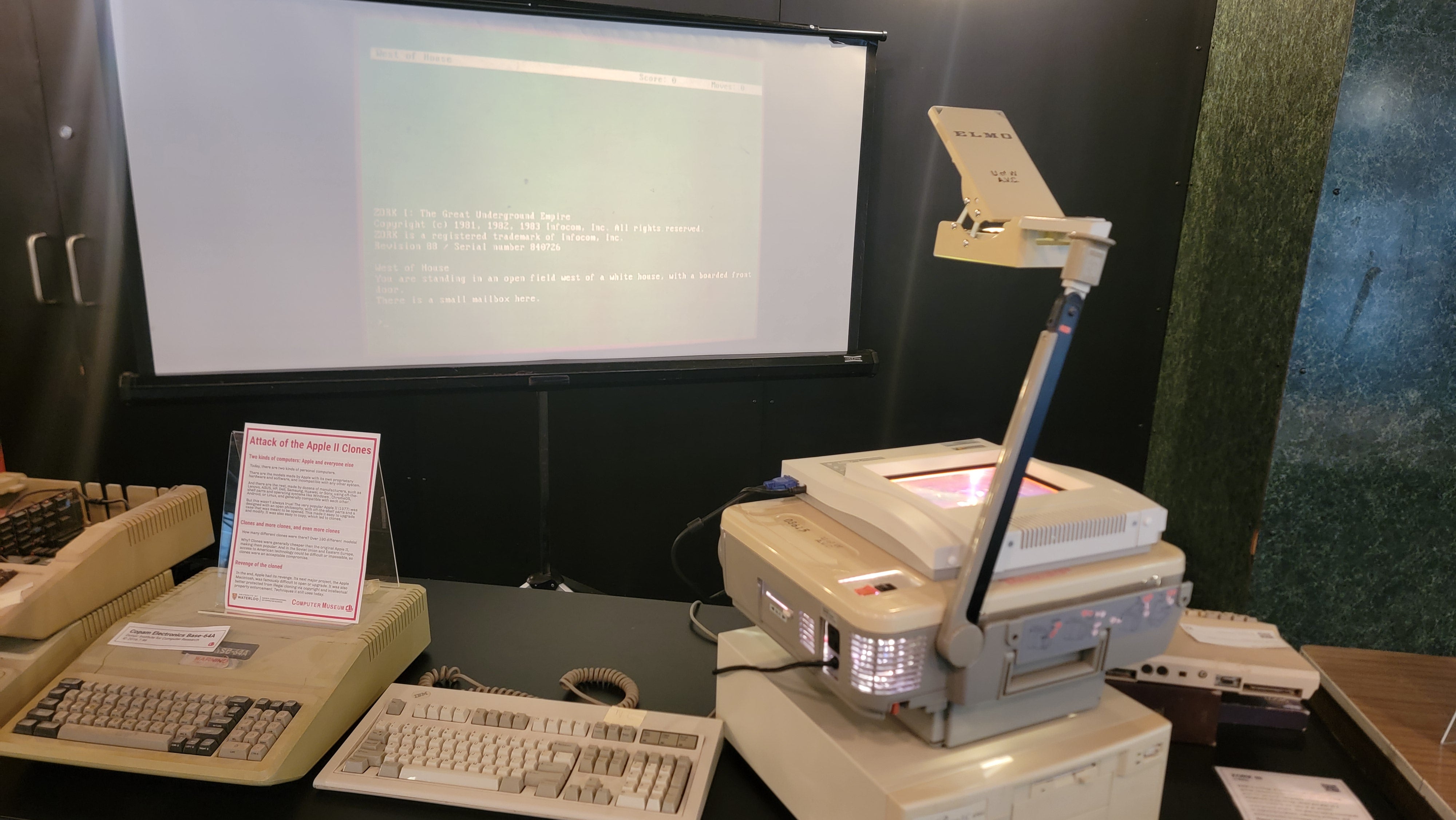 Zork on overhead projector