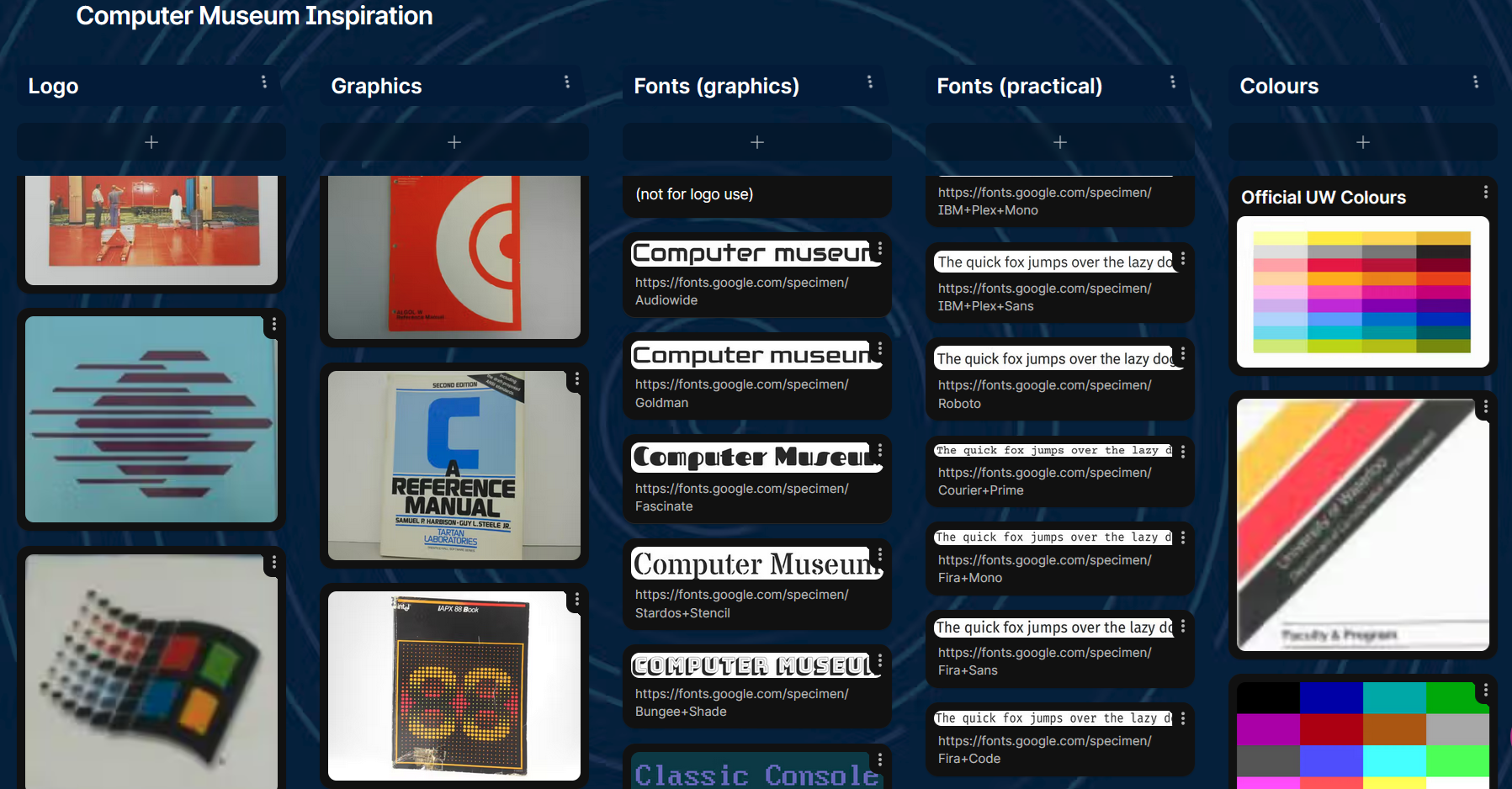 Inspirations for the Computer Museum rebrand