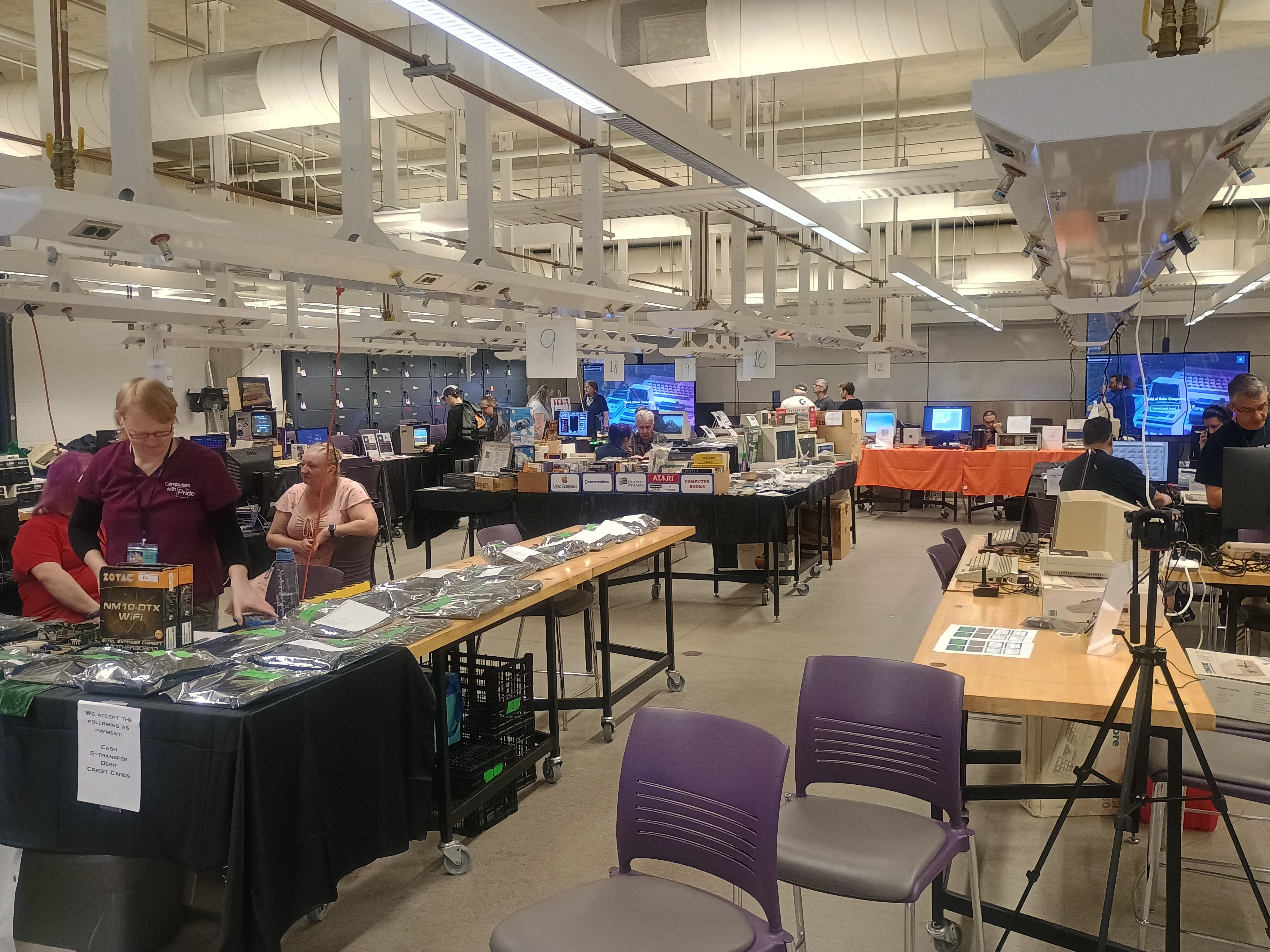 Vendor and exhibitor tables.