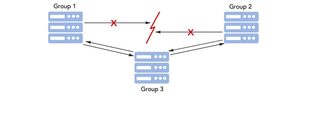illustration of a partial network partition