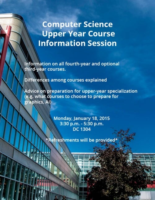 Upper Year Information Session poster