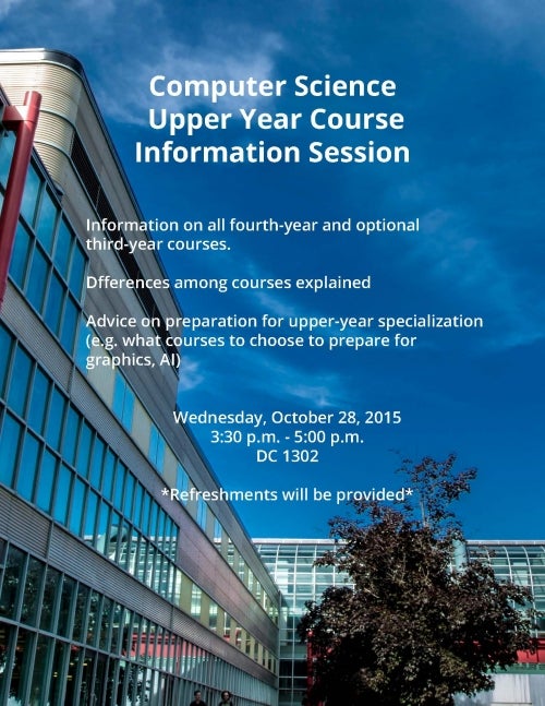 Upper Year Course Information Session poster