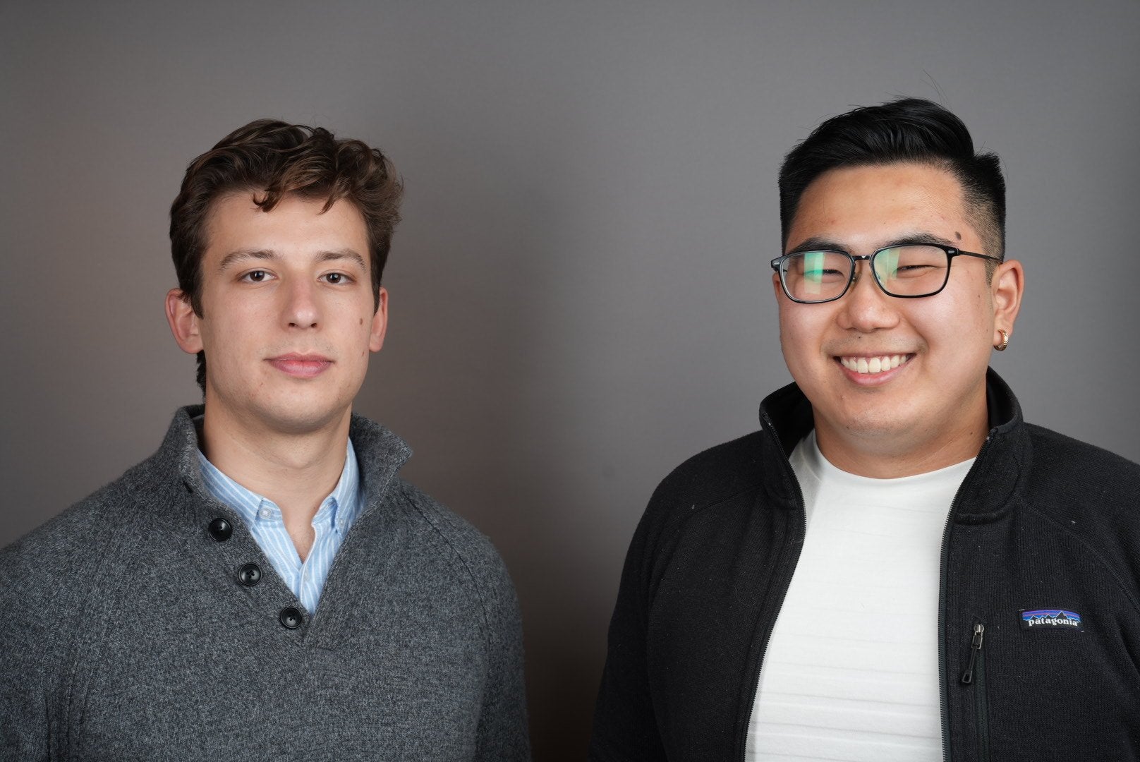 Headshot of Tower's co-founders: CEO Adam Dorfman (left) and CTO Andy Zhang (right)