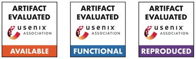 image depicting Usenix artifact evaluation badges