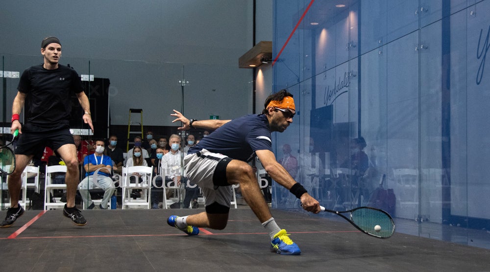 photo of Cameron Seth playing squash