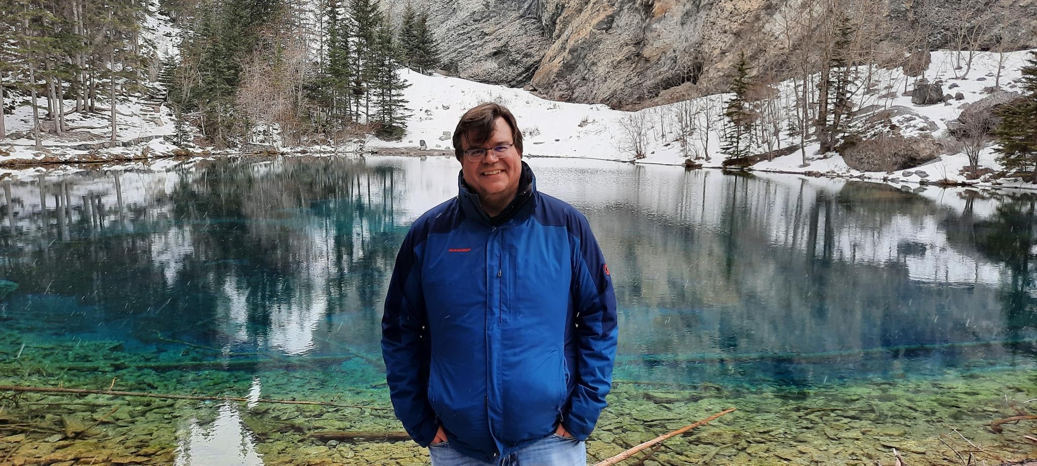 photo of Florian in front of Grassi Lakes (Alberta)