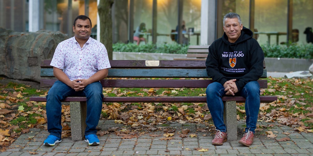 photo of Shihab Chowdhury and Raouf Boutaba, Professor and Director of the Cheriton School of Computer Science