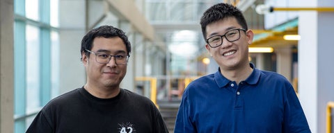 Professor Meng Xu and Sihang Liu in Davis Centre banner