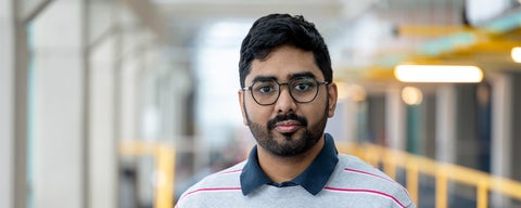 PhD candidate Pulkit Sinha in the Davis Centre