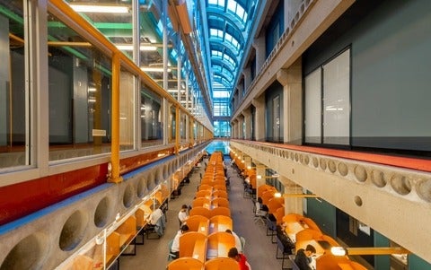 photo of students in the Davis Centre library