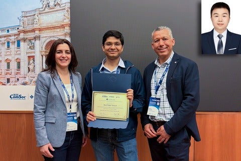 L to R: Noura Limam, Niloy Saha, Raouf Boutaba; Yang Xiao inset top right