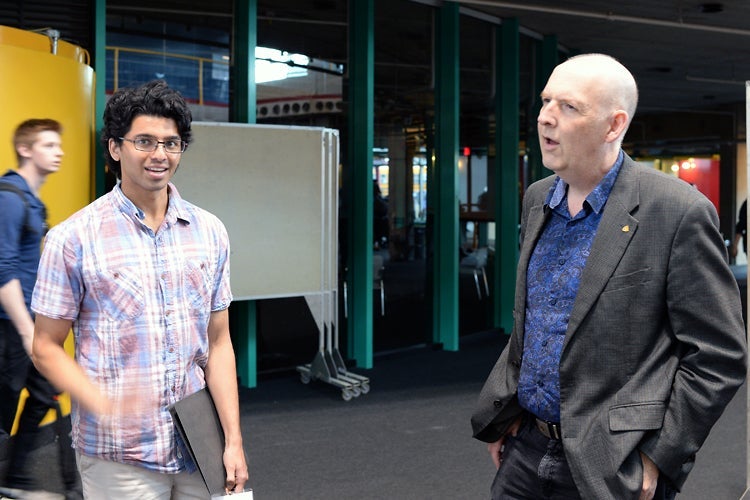 photo of Akshay Ramachandran (left) and Mark Giesbrecht