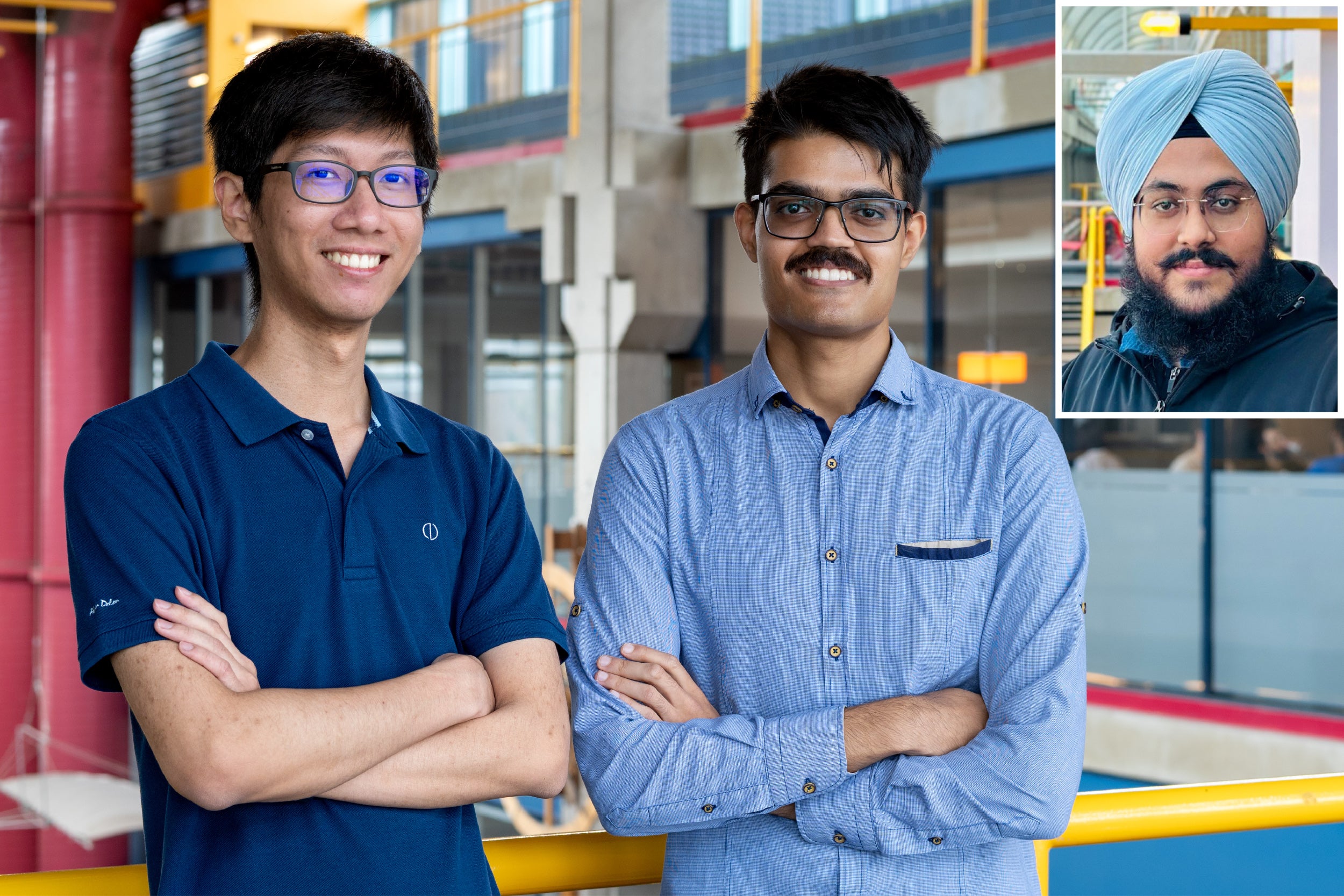 From left to right: Prach Chantasantitam, Anudeep Das, Gurjot Singh (inset)