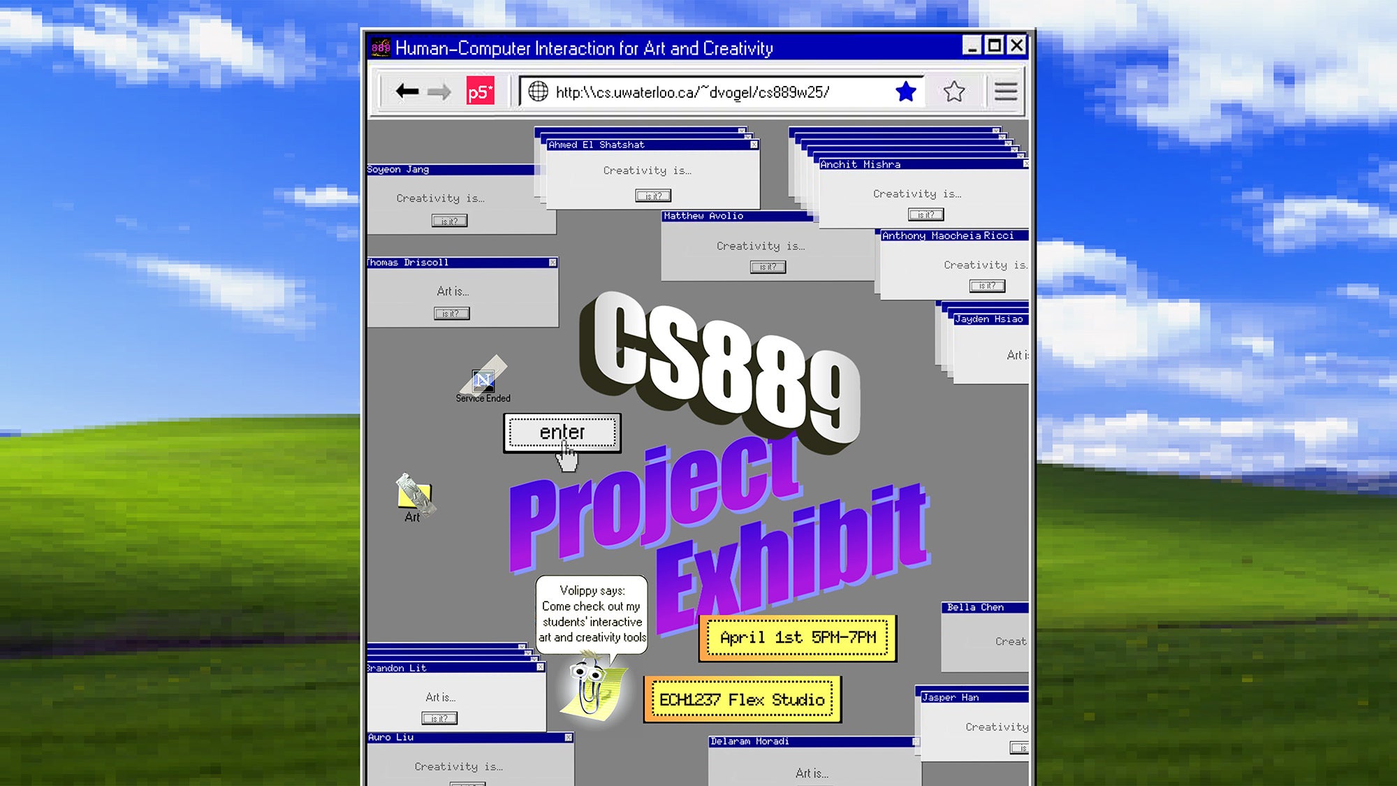 poster advertising the CS 889 computational art exhibit