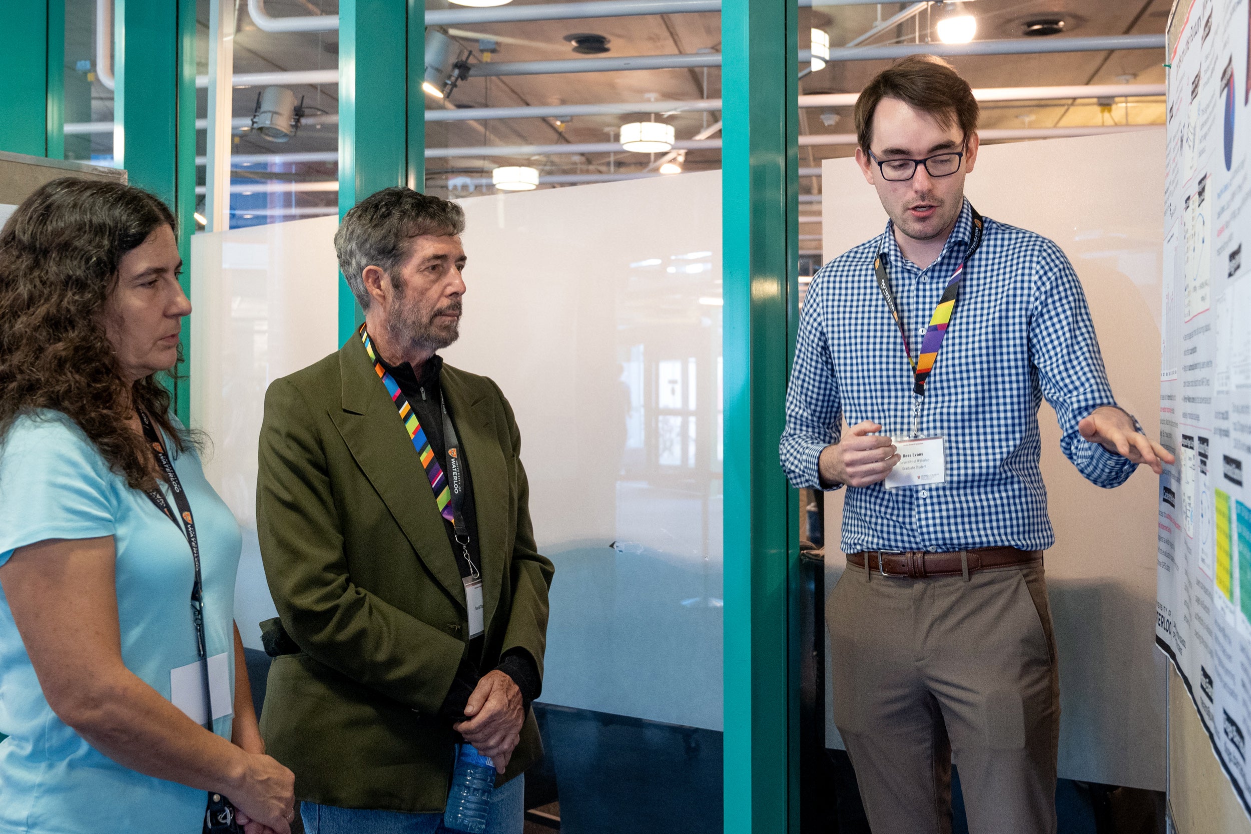 Ross Evans presenting poster at 2025 Cheriton Research Symposium