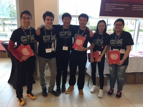 Photo of six CFM students at Fall Open House