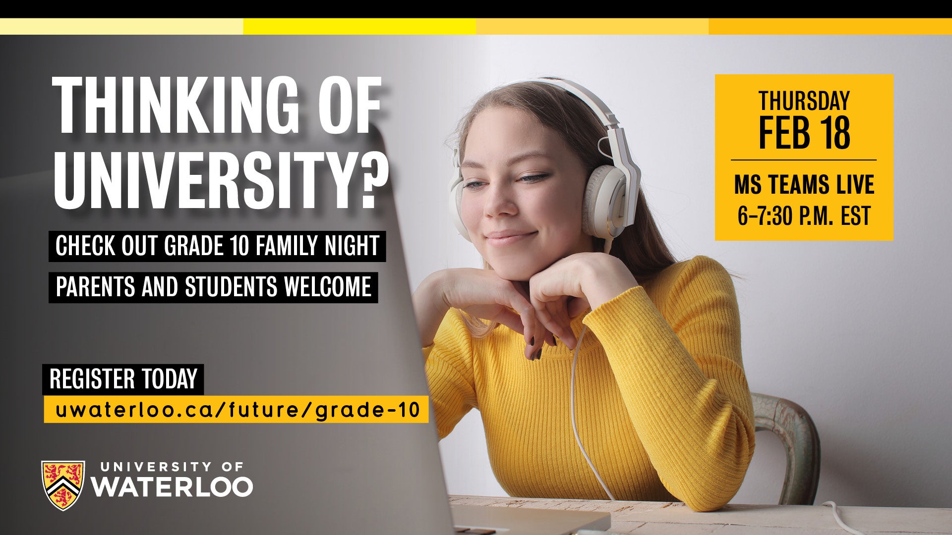 Learn about UWaterloo in Grade 10 Family Night