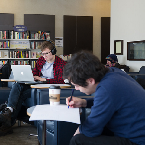 Students working on their projects individually in the library