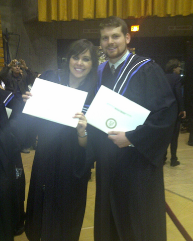 Will Paskar and Krystina Roman at MBET convocation.