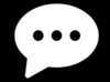 Speech bubble icon, white on black