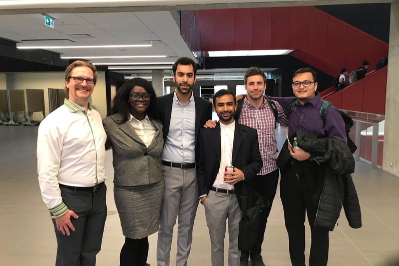 One of many pitch days: Full-time MBET students gather for a picture after a day of intense pitching.