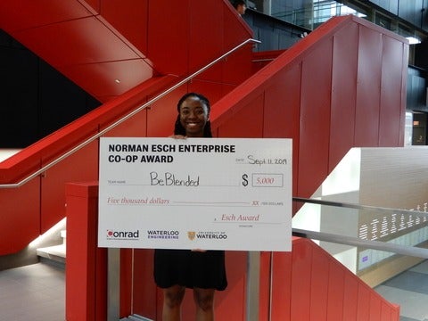 Aileen Agada, BeBlended with $5000 award cheque