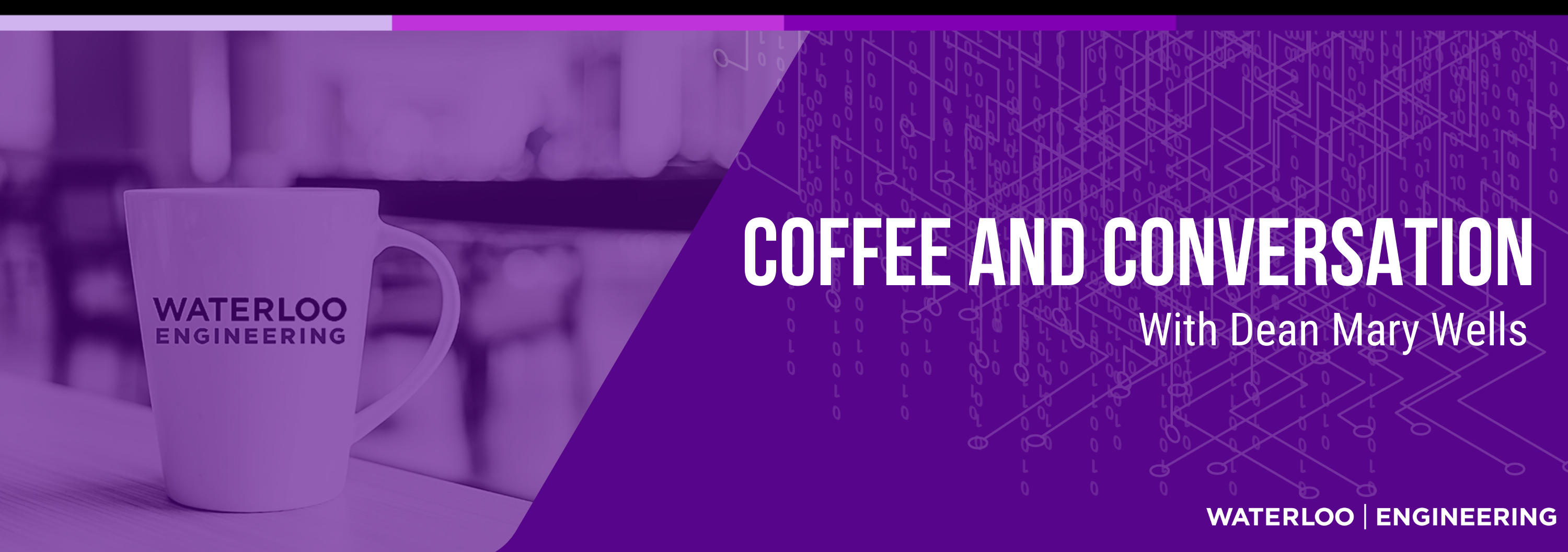 Purple Graphic Coffee and Conversation with Dean Mary Wells