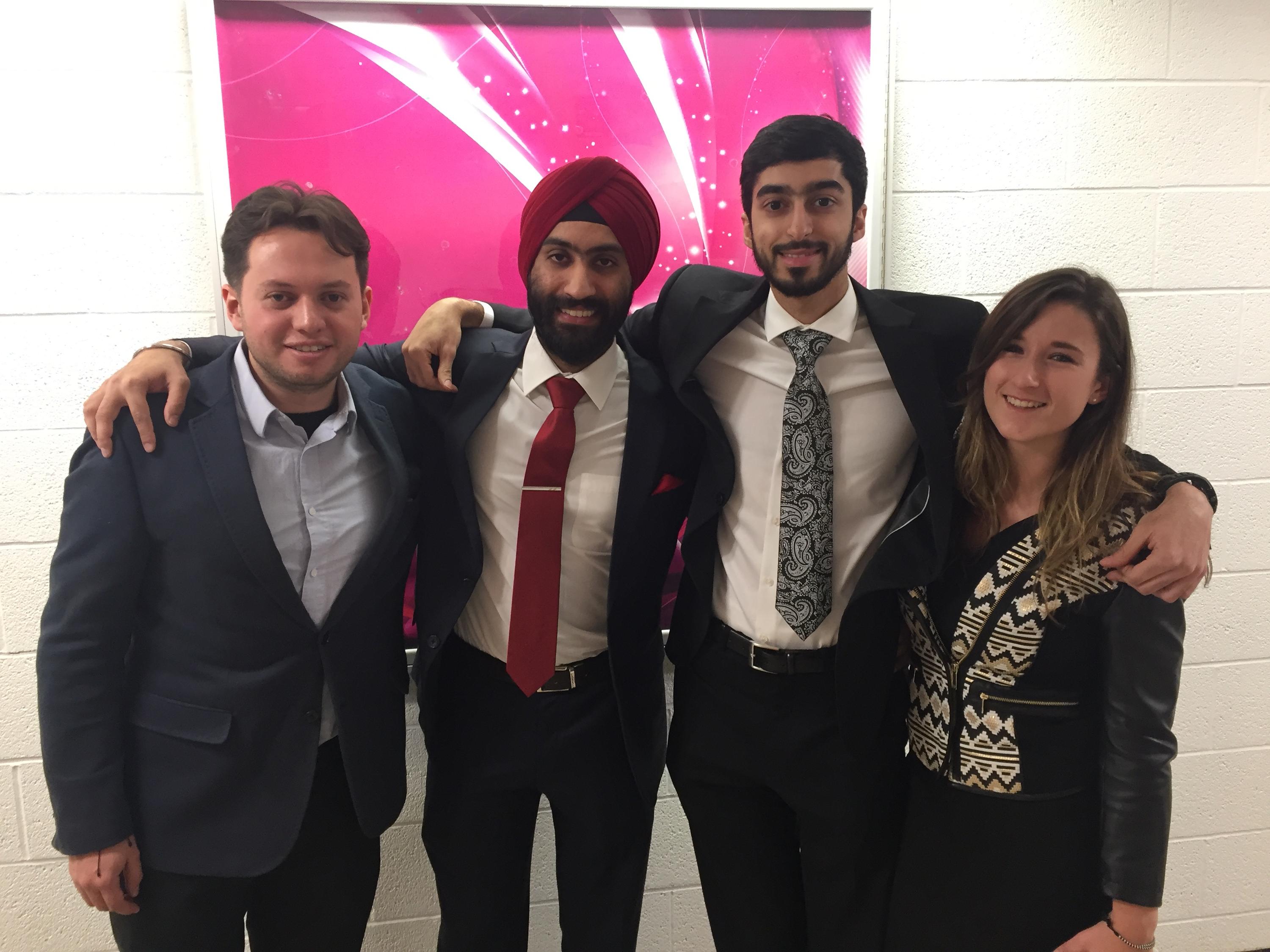 Juan Sebastian Villamizar Parra, Sehaj Singh, Khalid Alawar, and Aislinn Shoveller (all Master of Business, Entrepreneurship and Technology)