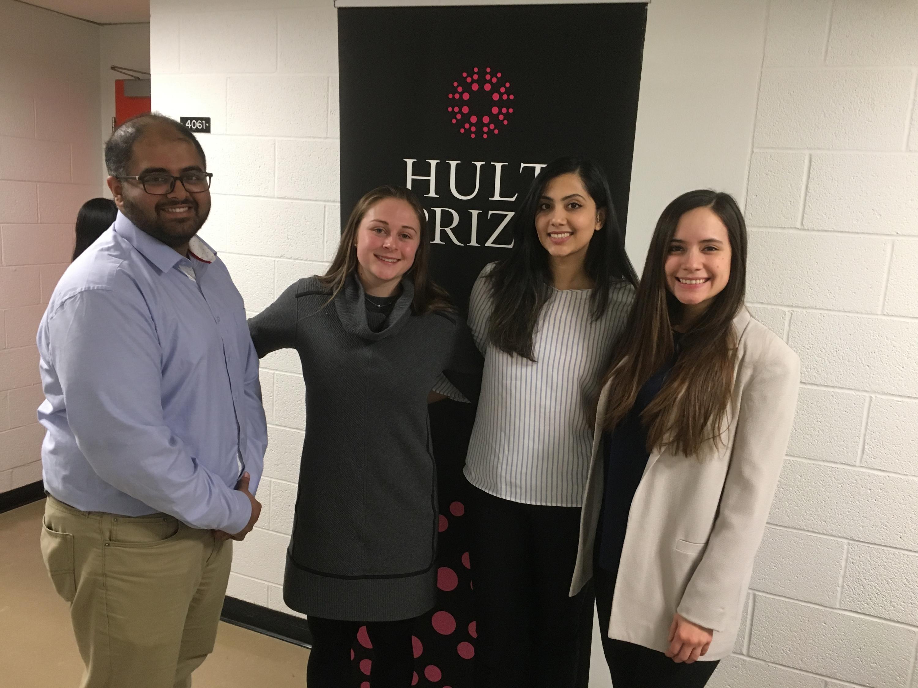 Hamid Ishfaq, Taytum Clairmont, Heba Ahmed, Carolina Restrepo Valencia (all Master of Business, Entrepreneurship and Technology)