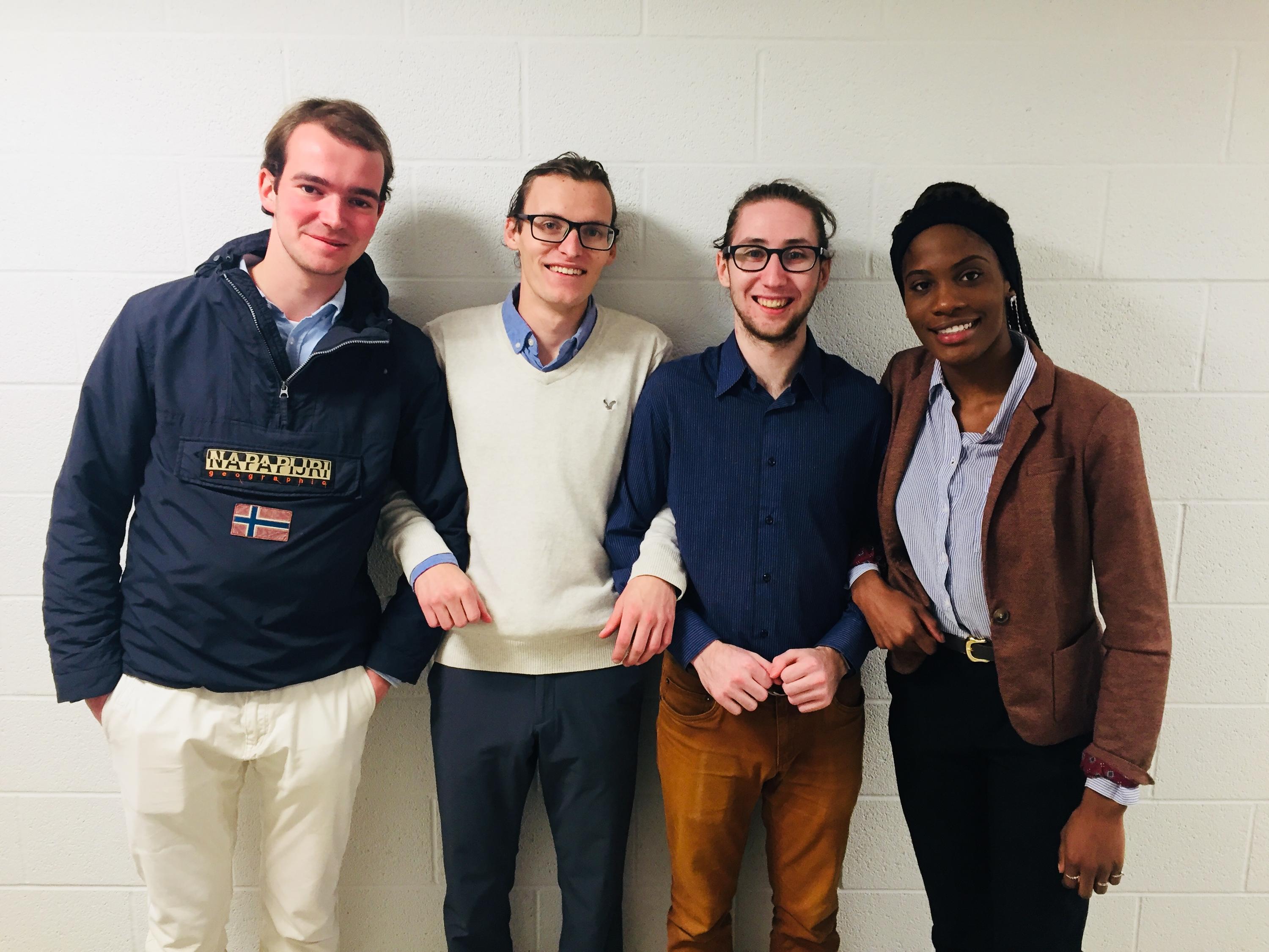 Piet van Beek (Engineering), Mark Whyte (Science), Dan Schuurman (Kinesiology), Kimberly Chigbo (Engineering - Electrical and Computer)