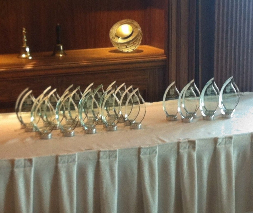 Finalist trophies for the RBC Next Great Innovator Challenge 2014.